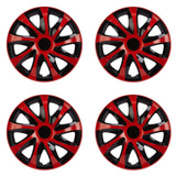 Calotas universais 14 " 4 peças em preto-vermelho DRACO CS