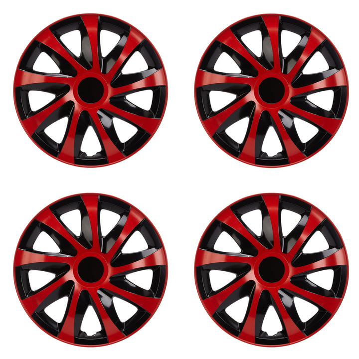 Calotas universais 14 " 4 peças em preto-vermelho DRACO CS