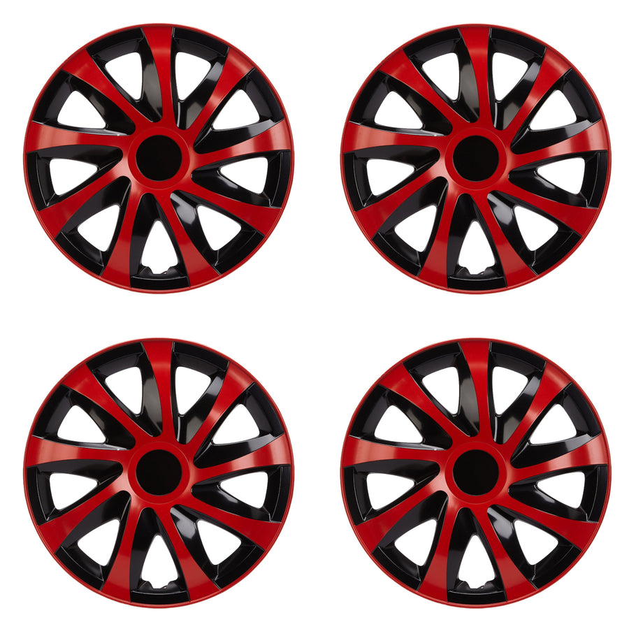Calotas universais 14 " 4 peças em preto-vermelho DRACO CS