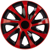 Calotas universais 14 " 4 peças em preto-vermelho DRACO CS