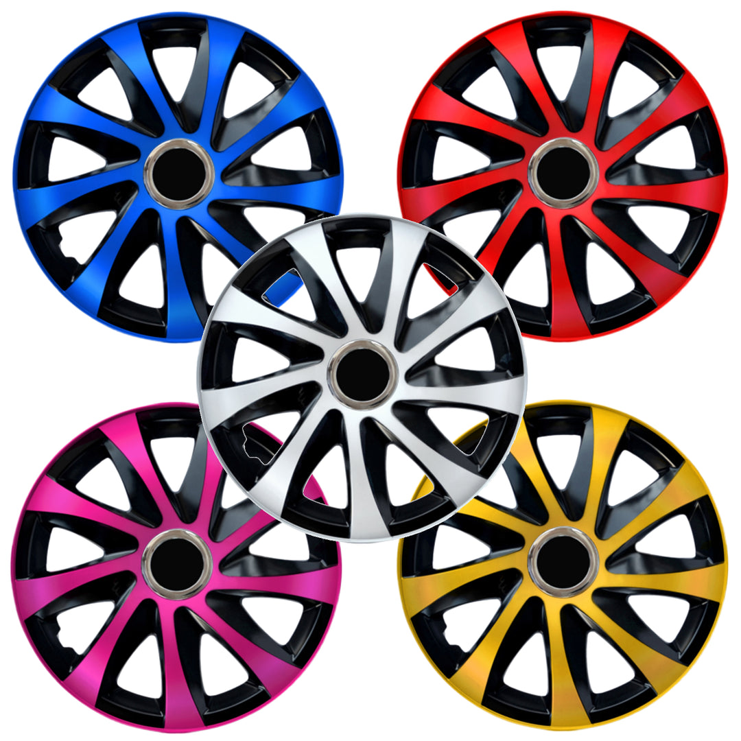 Calotas universais 14" NRM DRIFT Extra vermelho/preto 4 peças