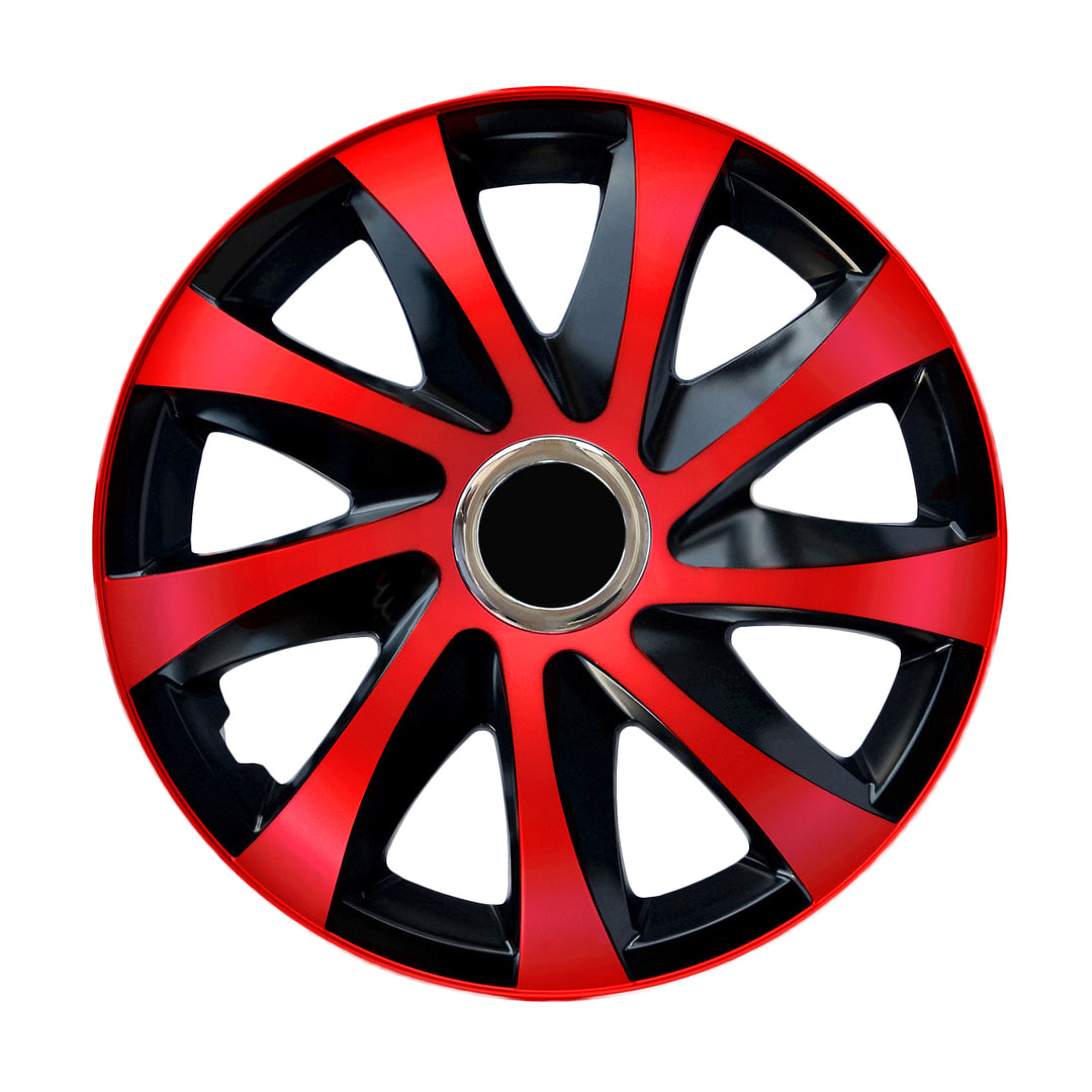 Calotas universais 14" NRM DRIFT Extra vermelho/preto 4 peças