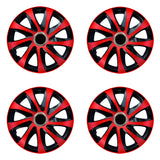 Calotas universais 15" NRM DRIFT Extra vermelho/preto 4 peças