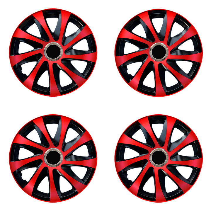 Calotas universais 15" NRM DRIFT Extra vermelho/preto 4 peças