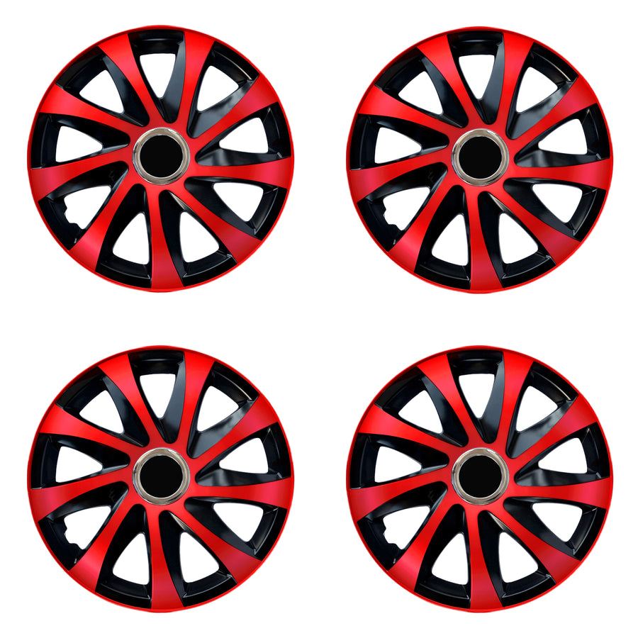 Calotas universais 15" NRM DRIFT Extra vermelho/preto 4 peças