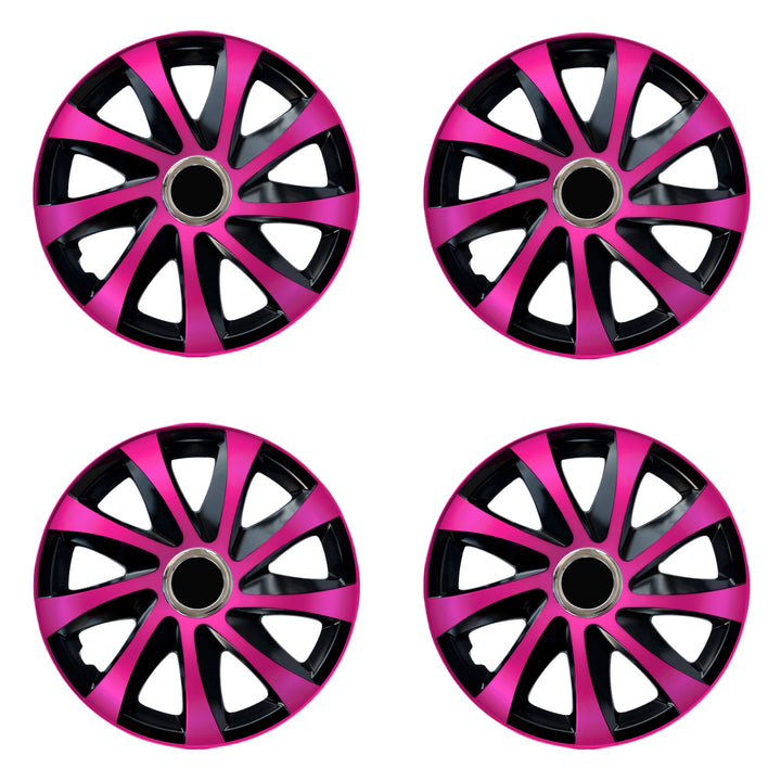Calotas universais de 15" NRM DRIFT Extra rosa/preto 4 peças