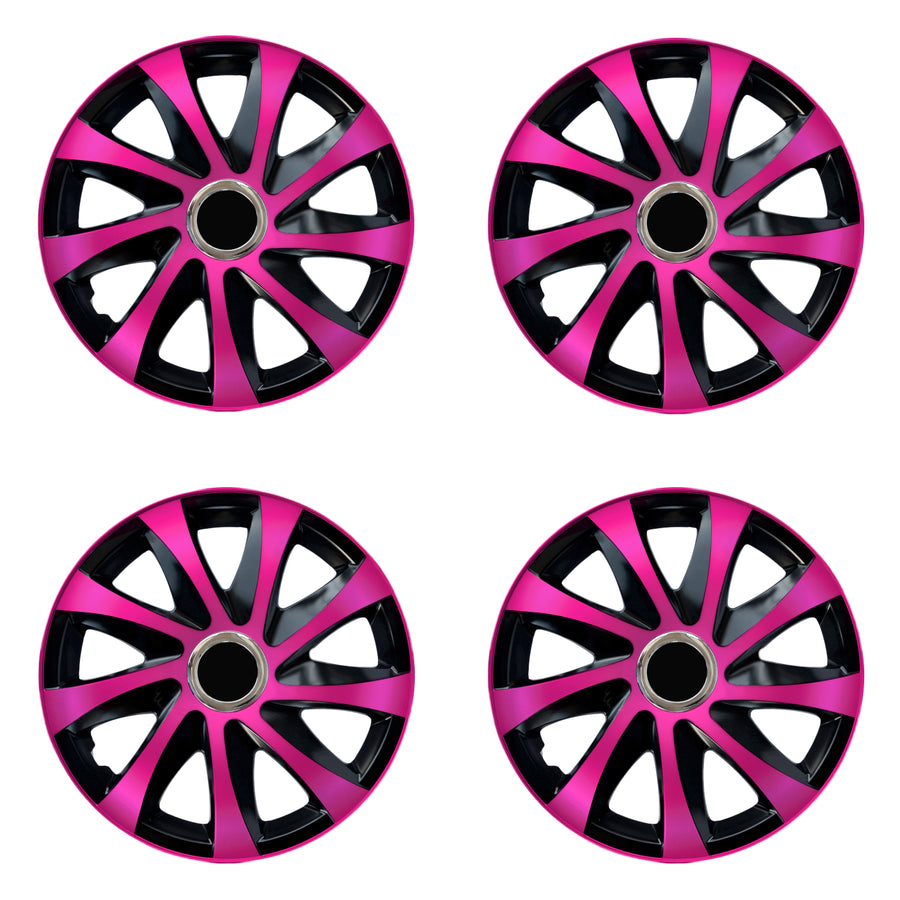 Calotas universais de 15" NRM DRIFT Extra rosa/preto 4 peças