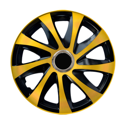 Tapacubos universales 15" NRM DRIFT Extra oro/negro 4 piezas