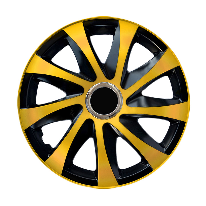 Tapacubos universales 15" NRM DRIFT Extra oro/negro 4 piezas
