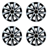 Tapacubos universales 16" NRM DRIFT Extra plata/negro 4 piezas