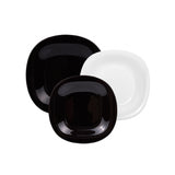 Serviço de mesa de vidro temperado com 18 elementos em preto e branco, Carine Neo LUMINARC