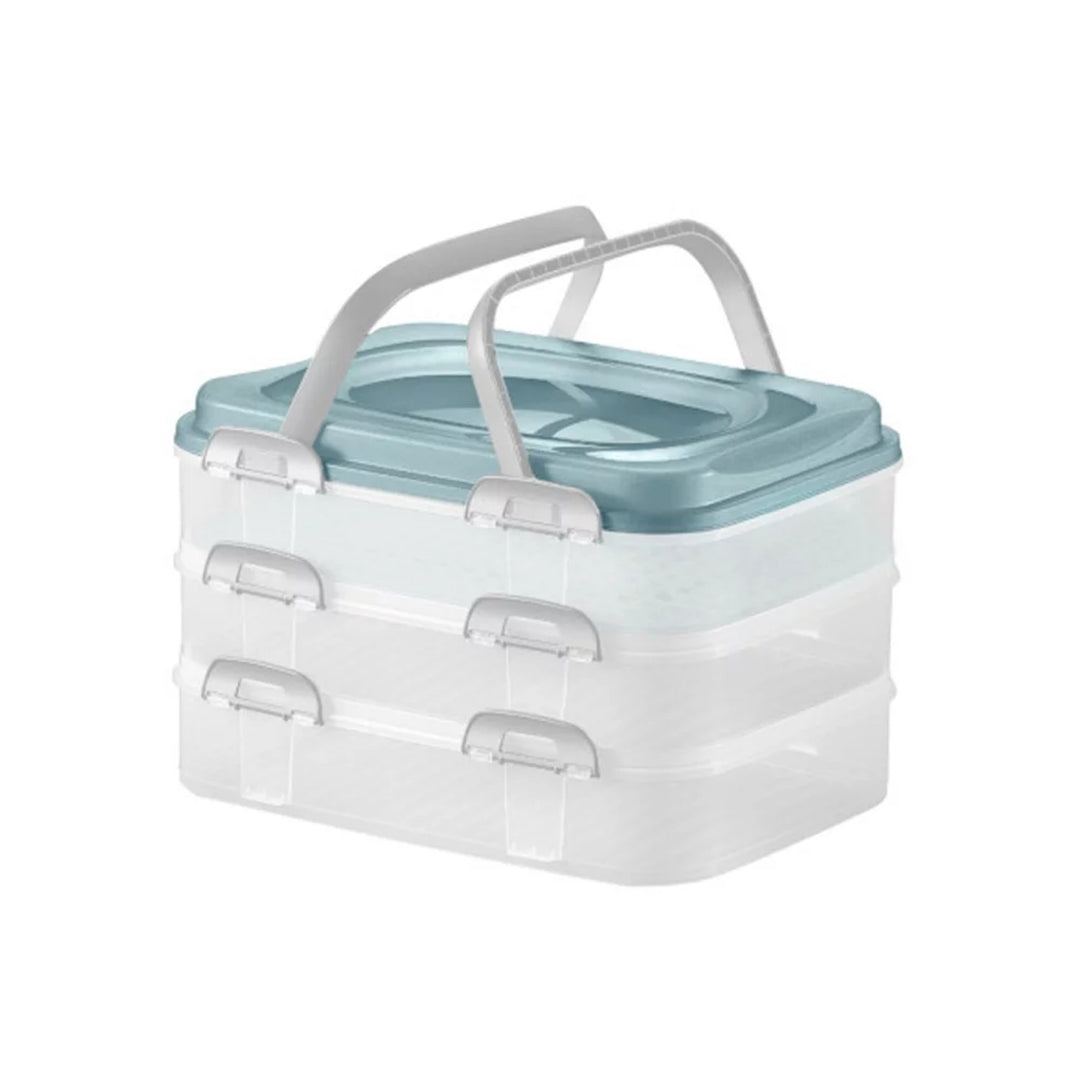 Contenedor de alimentos Domotti Dolce mix de tres pisos azul