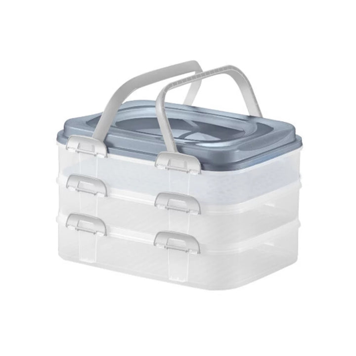Contenedor de alimentos Domotti Dolce mix de tres pisos azul
