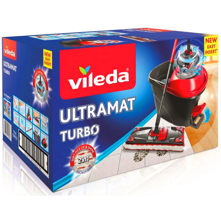 MOPP Vileda UltraMat Turbo BOX Conjunto de mopa con cubo, sistema de limpieza