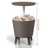 La mesa bar de jardin: mesa de cóctel y una cómoda nevera Curver Outdoor