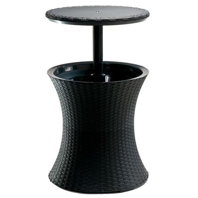 Mesa de bar nevera, enfriador de bebidas para jardín Keter Cool Bar Rattan Antracita