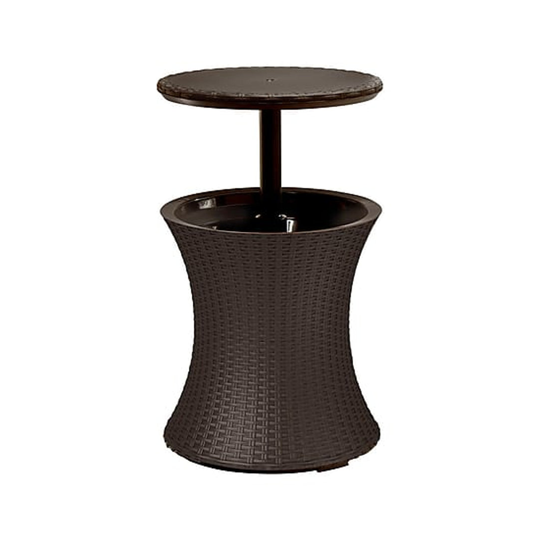 Geladeira de mesa de bar, refrigerador de bebidas para jardim Keter Cool Bar Rattan Brown
