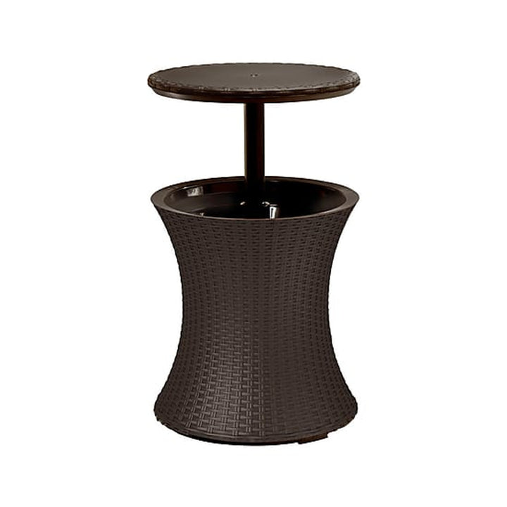Geladeira de mesa de bar, refrigerador de bebidas para jardim Keter Cool Bar Rattan Brown