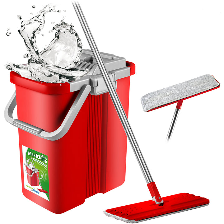 Mopa plana con cubo + dos piezas de microfibra MaxiClean GB850 MOP
