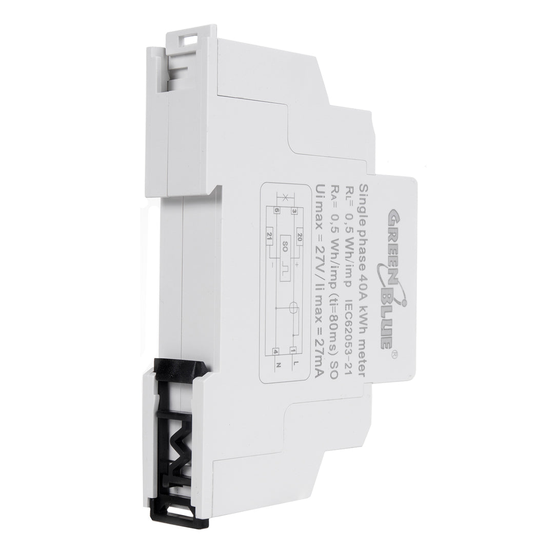 Medidor de energia com display LCD para trilho DIN para uso residencial, comercial e industrial GreenBlue GB173