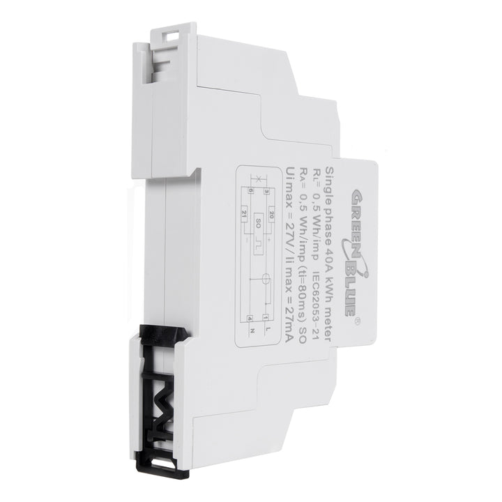 Medidor de energia com display LCD para trilho DIN para uso residencial, comercial e industrial GreenBlue GB173