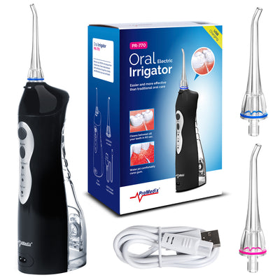 Irrigador bucal sem fios ProMedix PR-770 8,5 Bar, IPX7, carregamento USB, preto