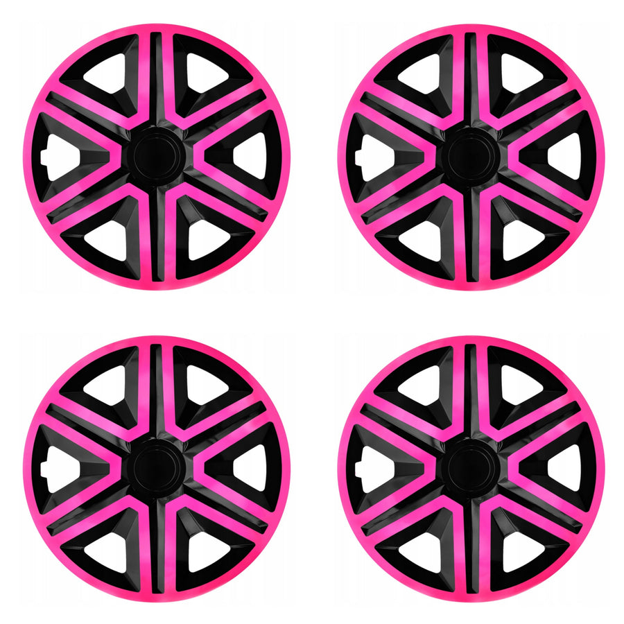 NRM ACTION Calotas universais 15" dupla cor rosa/preto 4 peças