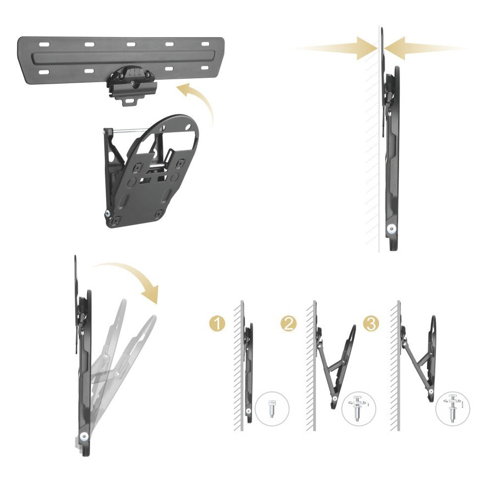 Suporte de parede para TV para Samsung Q7 / Q8 / Q9 49 "- 65", máx. peso suportado até 50kg Ultra Slim Maclean MC-806