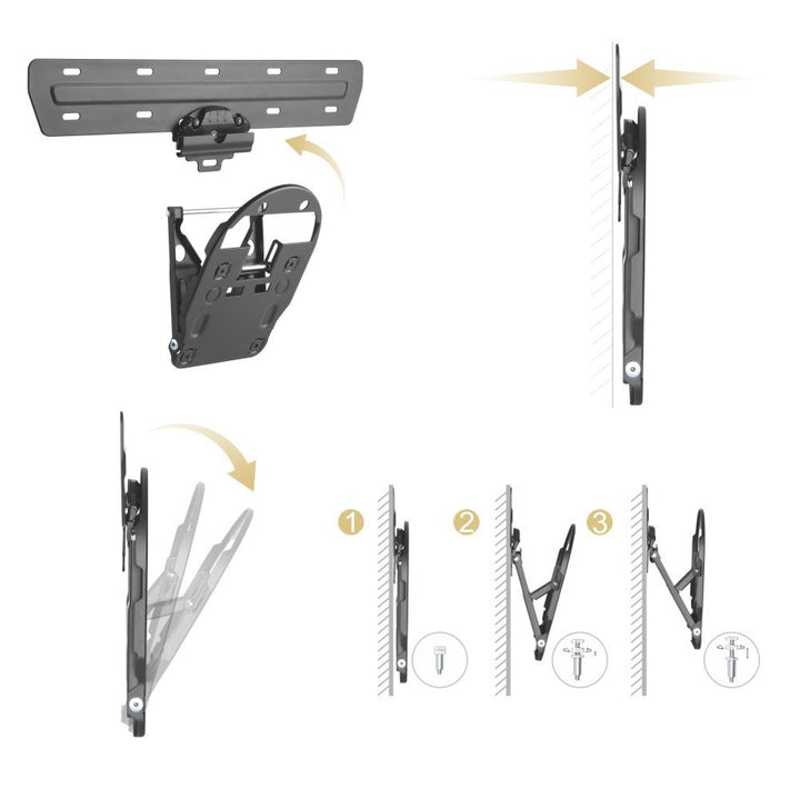 Suporte de parede para TV para Samsung Q7 / Q8 / Q9 49 "- 65", máx. peso suportado até 50kg Ultra Slim Maclean MC-806
