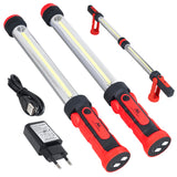 MCE230 Maclean Energy Lámpara de taller LED XXL COB, 2 lámparas con posibilidad de unirse, dos modos de iluminación, colgador, imán
