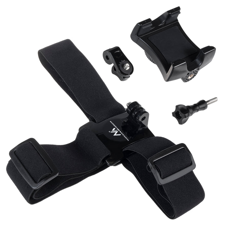 Maclean Fast Connect MC-825 - Soporte universal de móvil, cámara, GoPro, correa ajustable para la cabeza, negro