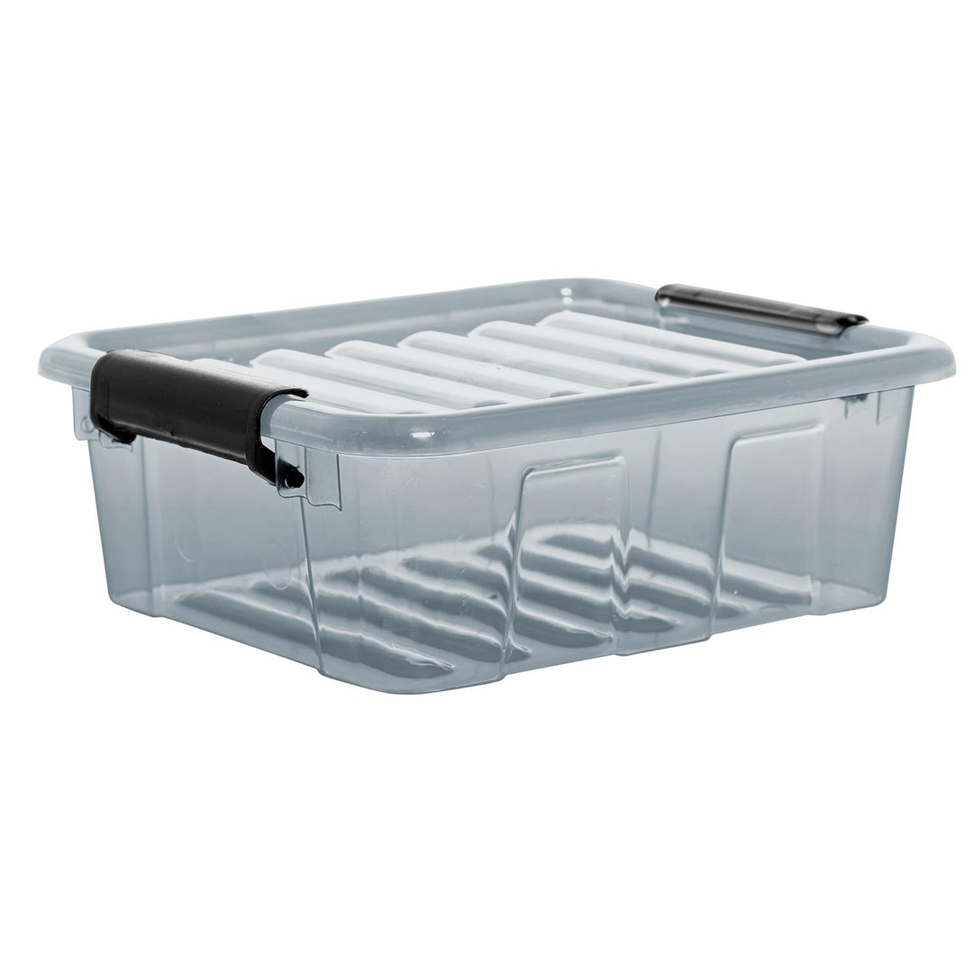 Lixeira com tampa Plast Team Home Box 1,6L transparente cinza