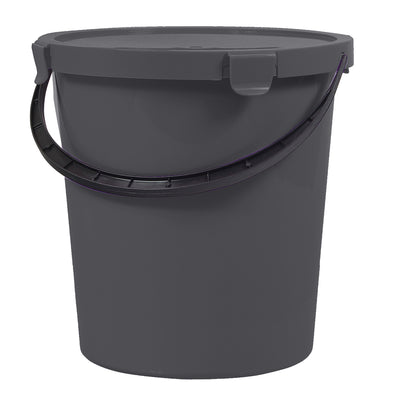 Balde Plast Team Berry 5L com tampa e pega, cinzento escuro