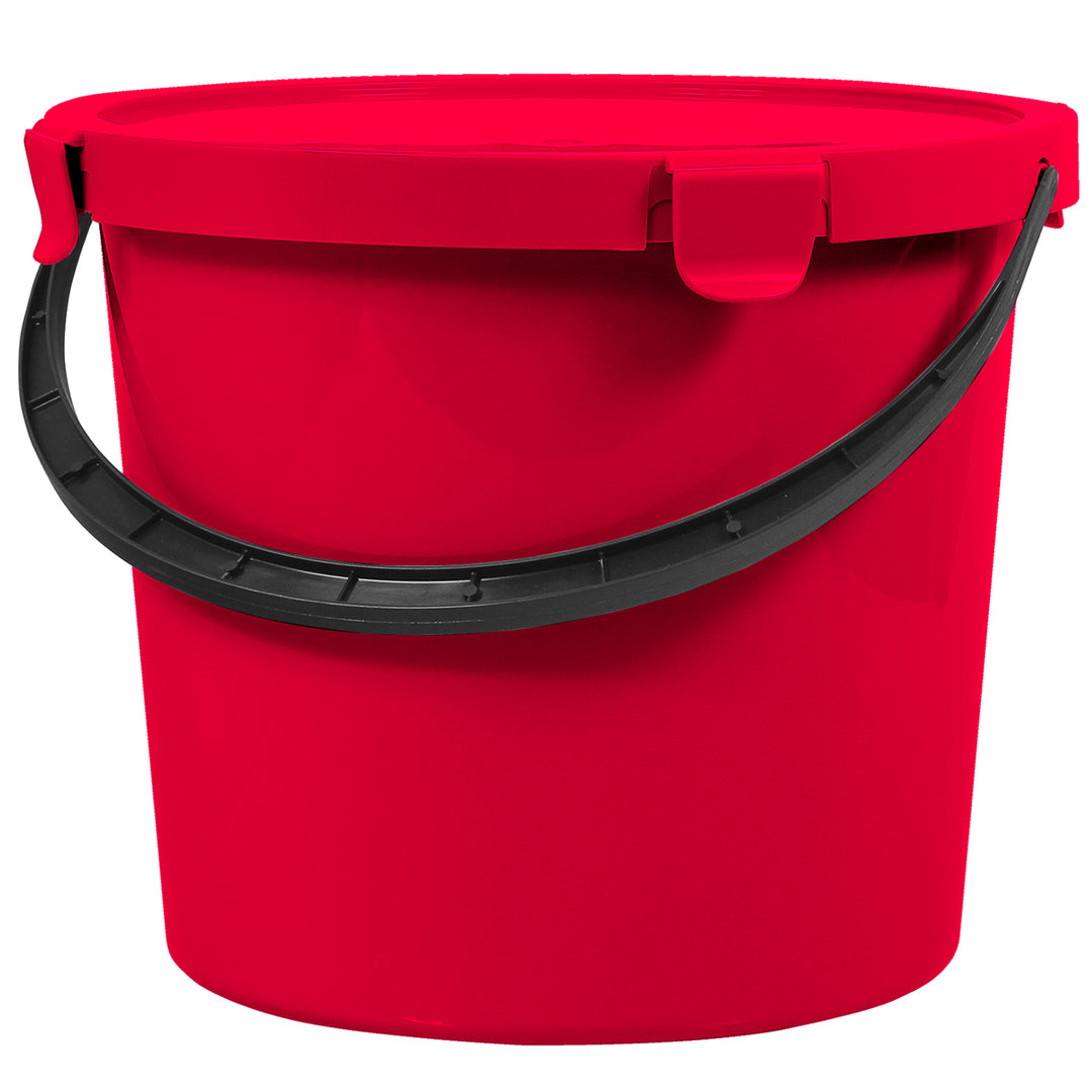 Cubo Plast Team Berry 10L con tapa y asa rojo
