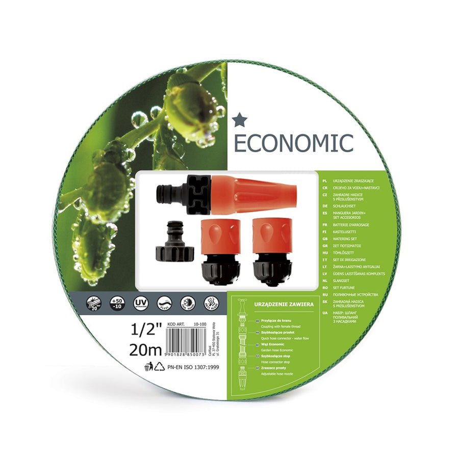 Kit de manguera de jardín 20m 1/2 "más aspersor económico Cellfast