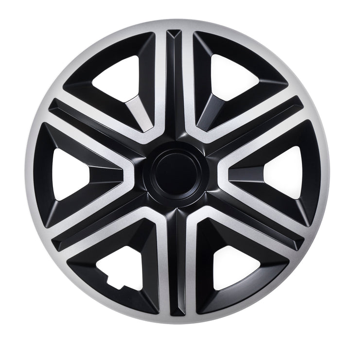 Tapacubos universales 16" NRM ACTION Doublecolor plata/negro 4 piezas