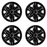 Tampões de roda universais FAST pretos 15 " 4 peças em plástico ABS NRM
