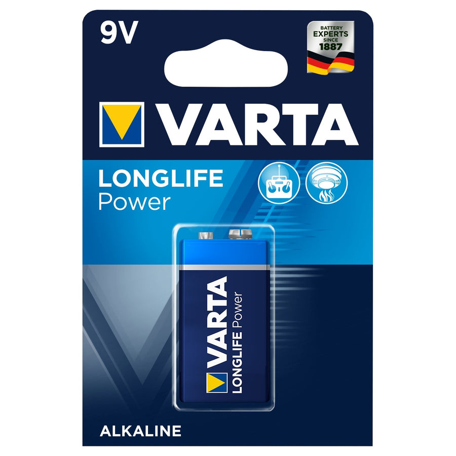 Bateria alcalina Varta Longlife Power 9V, alta qualidade