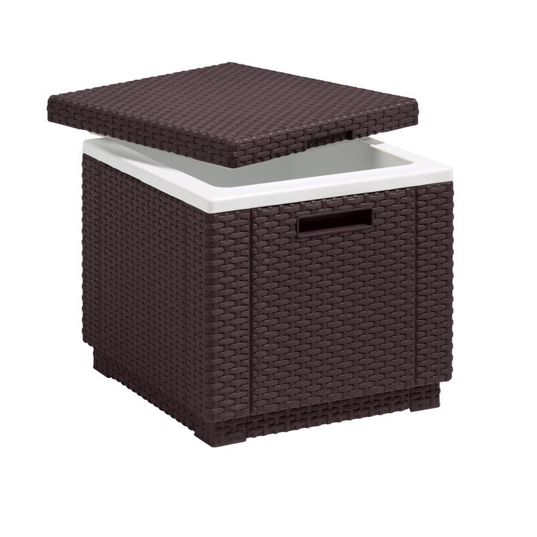 Refrigerador de jardim Keter Allibert Ice Cube castanho rattan