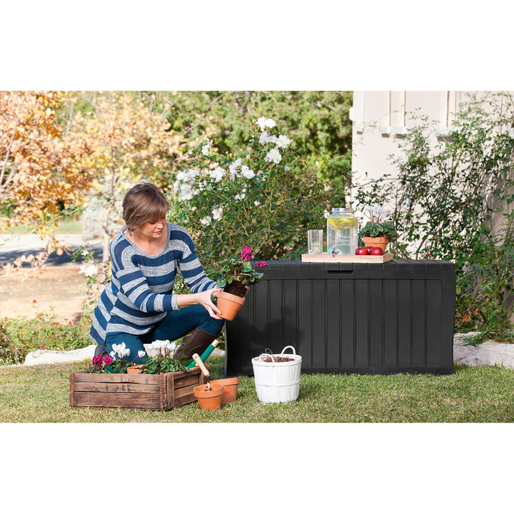 Caixa de jardim, caixa de armazenamento 270L antracite Keter Marvel Plus