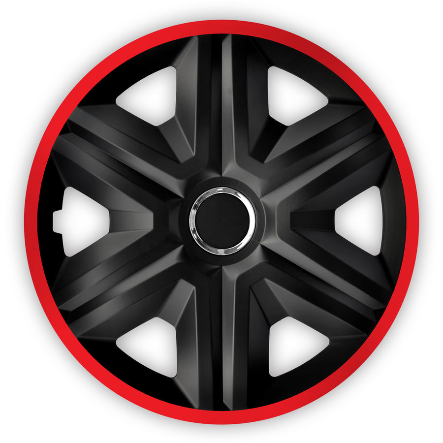 Calotas universais NRM FAST LUX 15" vermelhas 4 peças