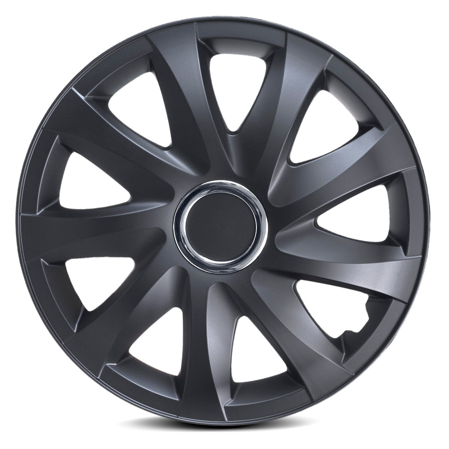 Calotas universais 14" NRM DRIFT preto fosco 4 peças