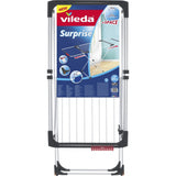 Rack extensível em aço e alumínio, espaço de colocação de 11 a 20m, suporte para pequenos itens, dimensões abertas, cor branca, 110-187 x 61 x 94 cm