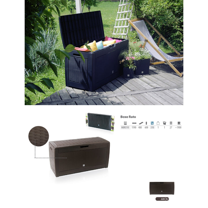 Caixa de armazenamento para jardim Boxe Rato 310L antracite
