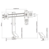 Maclean Brackets MC-854 Suporte de mesa de tela dupla com gerenciamento de cabos