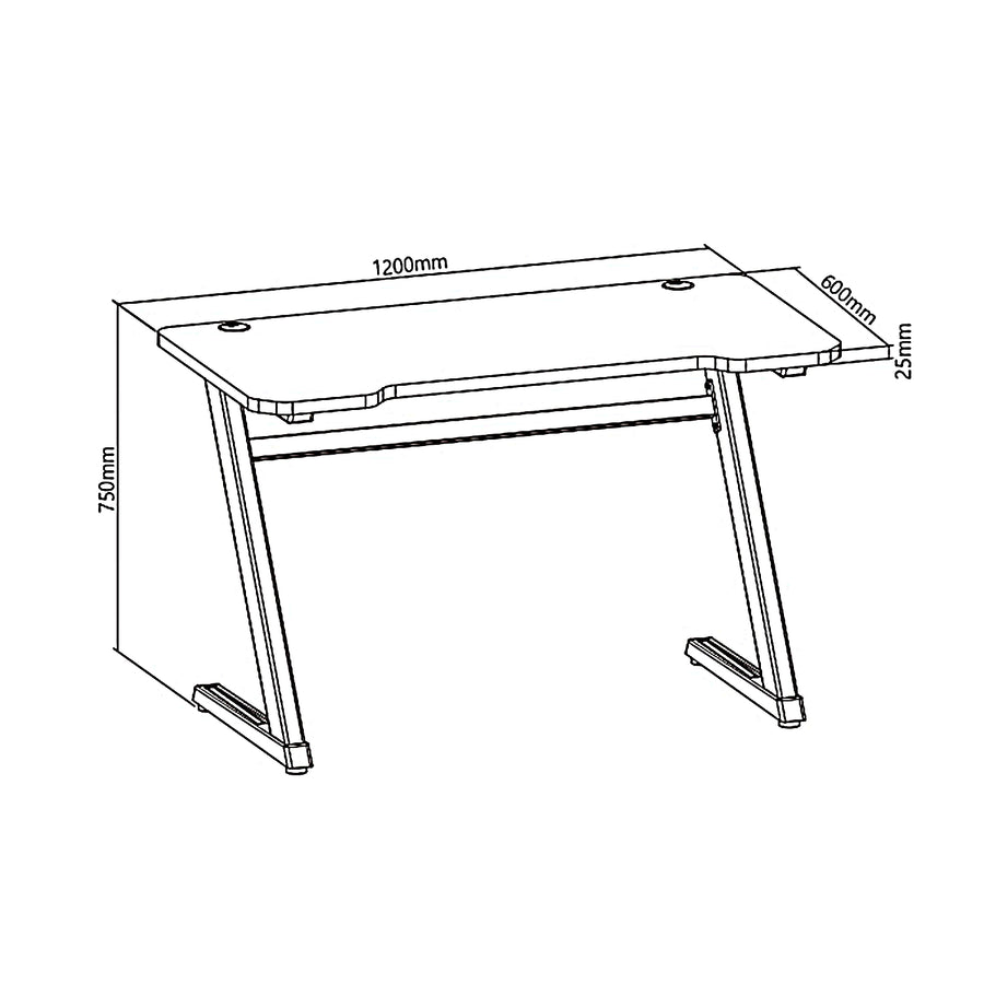 Escritorio ergonómico para juegos con sistema de gestión de cables 120 x 60 cm, hasta 50 kg NanoRS RS120