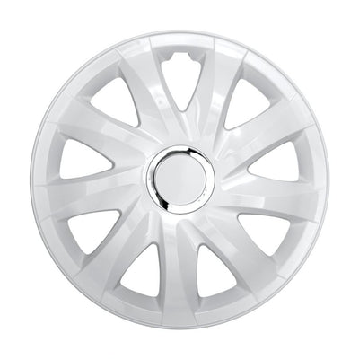 Tapacubos universales 16" NRM DRIFT lacado blanco a presión 4 piezas