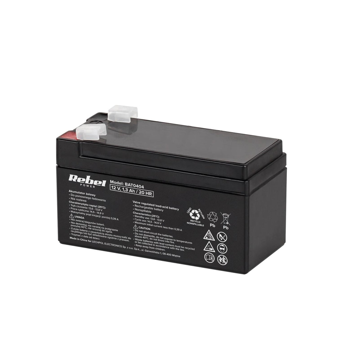 Bateria de gel Rebel 12V 1,3Ah sem manutenção, longa duração