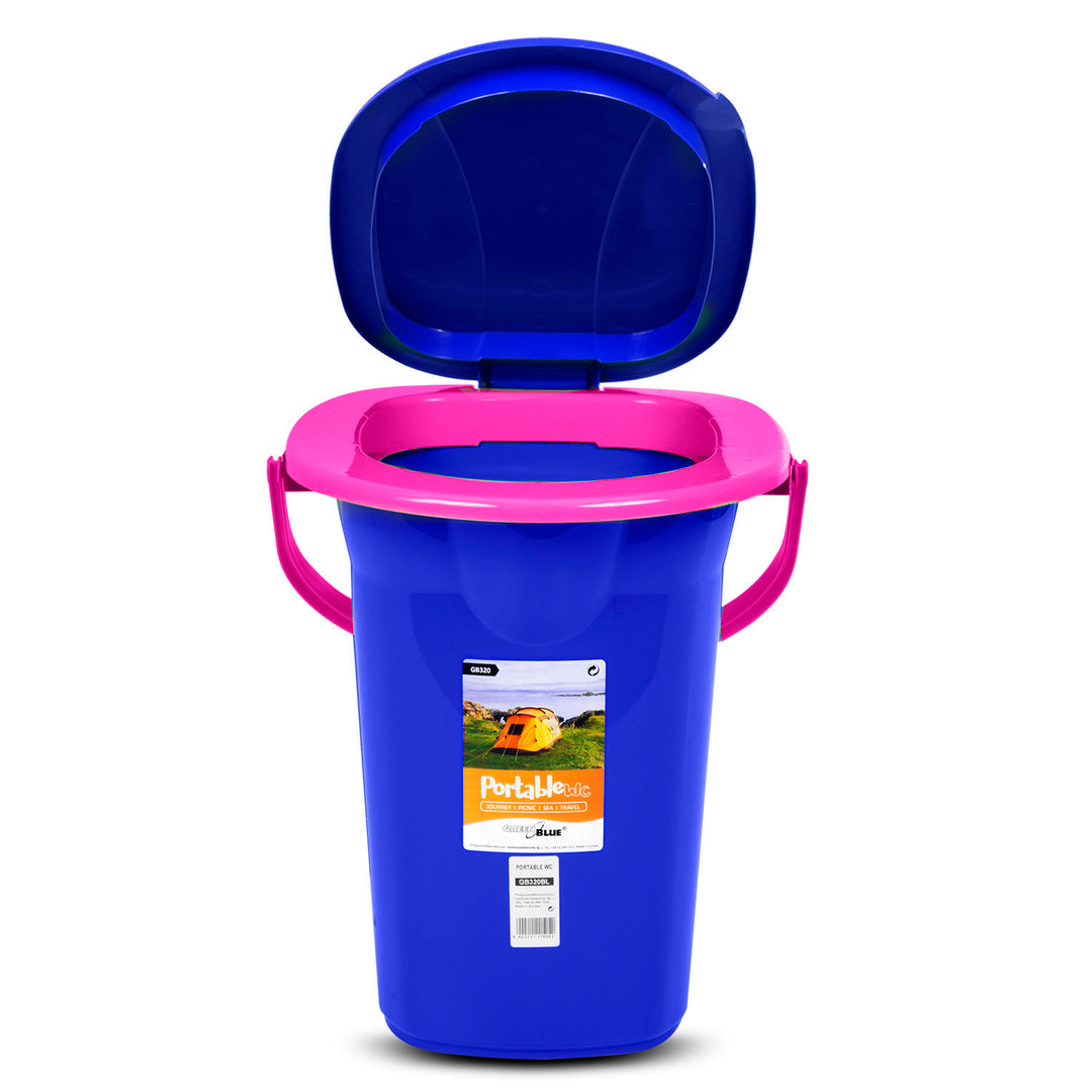 Inodoro turístico GreenBlue GB320BR azul marino-rosa
