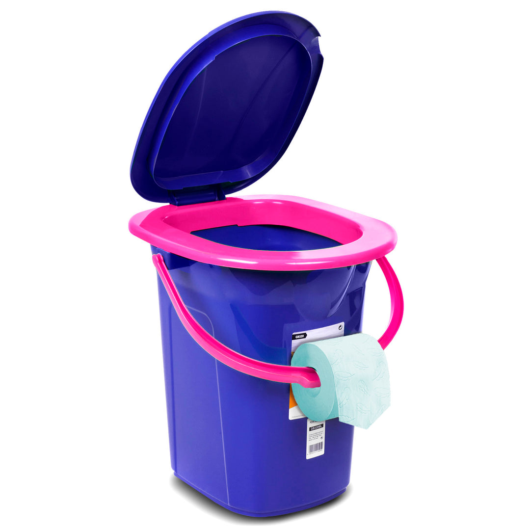 Inodoro turístico GreenBlue GB320BR azul marino-rosa